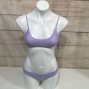 NWT SherryDC Women’s Purple S Scoop Neck Brazilian Cheeky Bikini